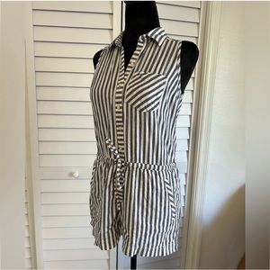 Abercrombie & Fitch Easy Waist Romper - Blue & White - XS